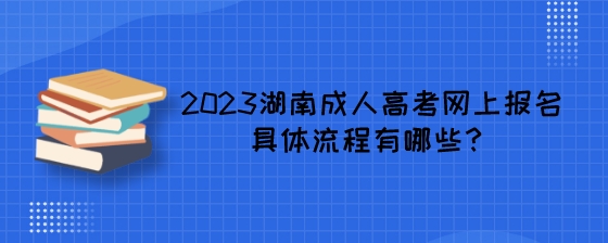 2023湖南成人高考网上报名具体流程有哪些?