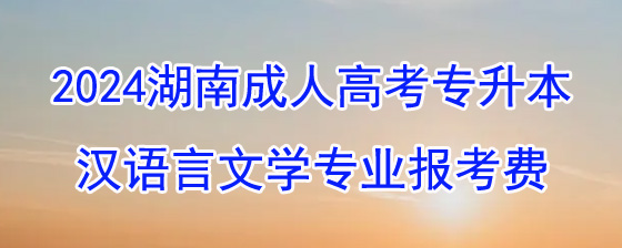 2024年湖南成人高考专升本汉语言文学专业报考费多少？